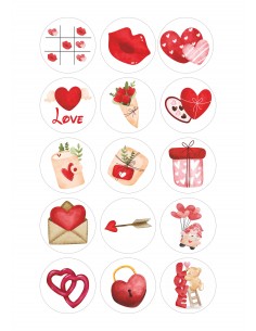 Papel de azúcar para galletas San Valentín
