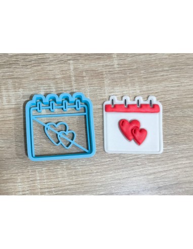 Cortador + marcador Calendario Corazones