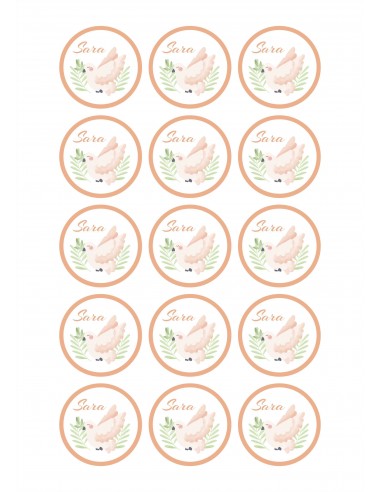 Papel comestible Paloma Olivo personalizado