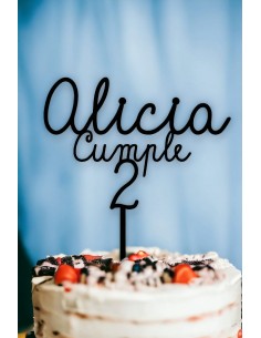 Topper tarta con nombre cumple Edad