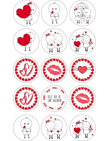 Papel de azúcar para galletas Amor