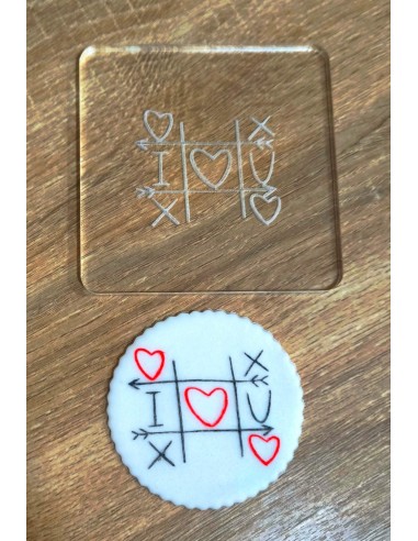 Sello Tres en raya Love para fondant