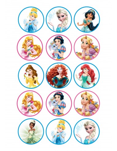 Papel de azúcar princesas variadas