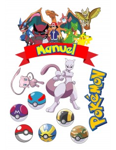 Papel de azúcar figuras Pokémon