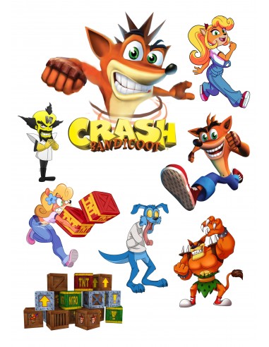 Papel de azúcar figuras Crash Bandicoot