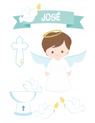 Papel de azúcar figuras Bautizo