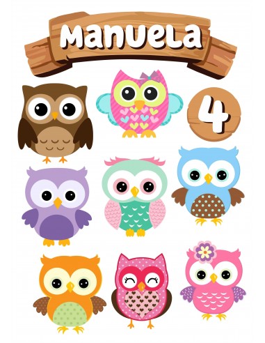 Papel de azúcar figuras Buhos