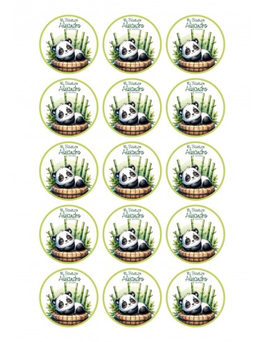 Papel comestible de bautizo Osito Panda