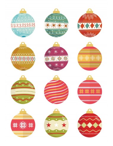 Papel comestible Bolas de Navidad clásicas