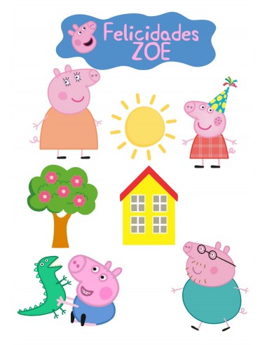 Papel de azúcar figuras Peppa Pig