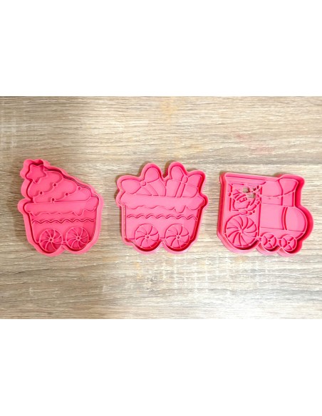 Set Cortadores + marcadores Tren Navideño
