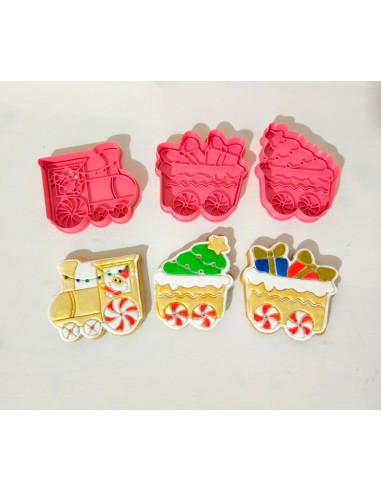 Set Cortadores + marcadores Tren Navideño