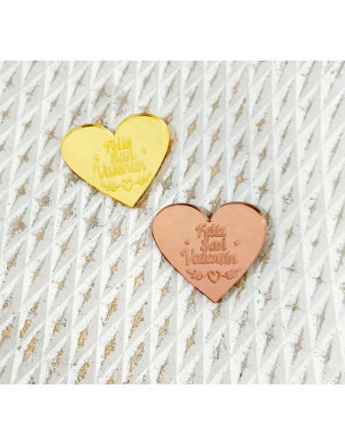 Corazón Acrílico Feliz San Valentín para tartas