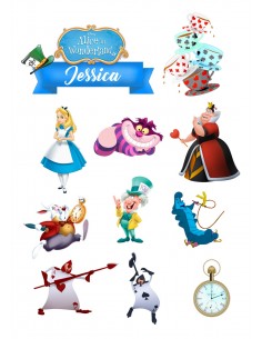 Papel de Azúcar Figuras Alicia en el País de las Maravillas