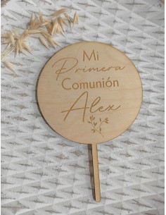 Topper tarta Primera Comunión de madera