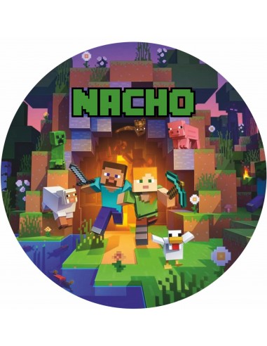 Papel Comestible Minecraft personalizado para tarta