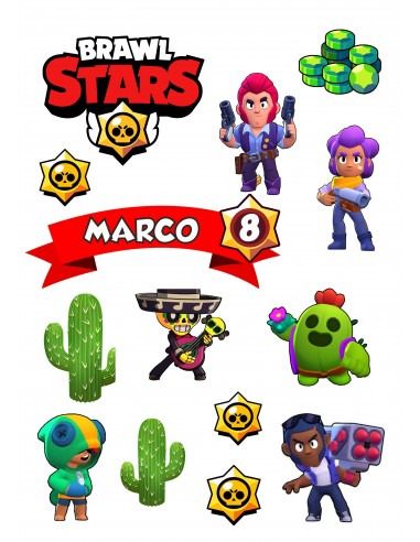 Papel Comestible Figuras Brawl Stars