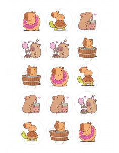 Papel comestible Capibaras para galletas