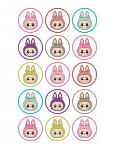 Papel Comestible Caras Labubus para Galletas
