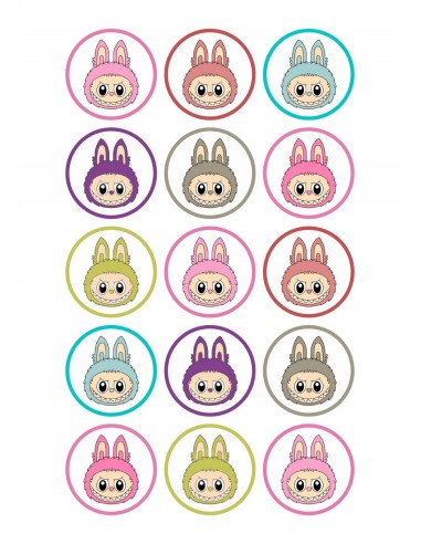 Papel Comestible Caras Labubus para Galletas