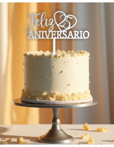 Topper tarta Feliz 25 Aniversario