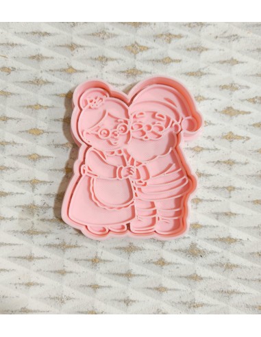 Cortador + marcador Mamá y Papá Noel