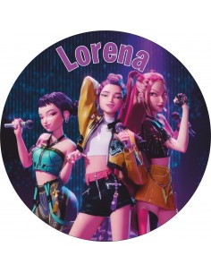 Papel Comestible K-Pop Demon Hunters para Tarta Personalizado 20cm