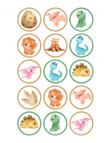 Papel de azúcar dinosaurios para galletas