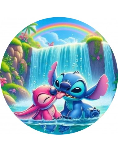 Papel comestible Stitch y Angel 20cm para tarta