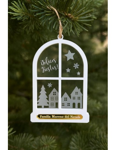 Adorno para árbol de Navidad Ventana personalizado