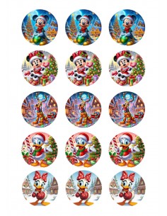Papel de azúcar Personajes Disney Navideños para galletas