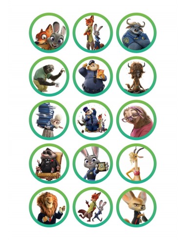 Papel de azúcar para galletas Zootropolis