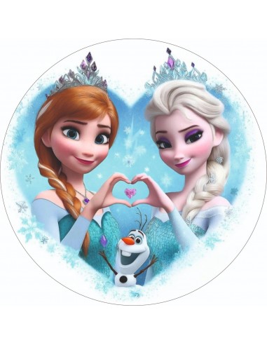 Papel comestible Elsa y Anna para tarta