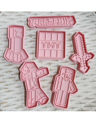 Set 6 Cortadores + marcador Minecraft
