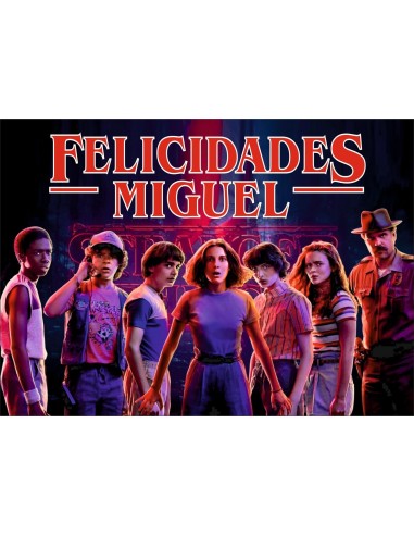 Papel Comestible Stranger Things Rectangular con Nombre