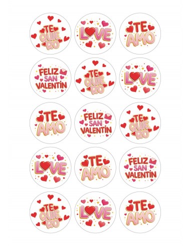Papel de azúcar San Valentín