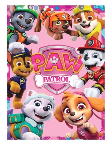 Papel Comestible Patrulla Canina Fondo Rosa