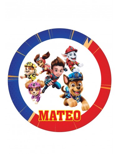 Papel Comestible Patrulla Canina con Nombre 20 cm
