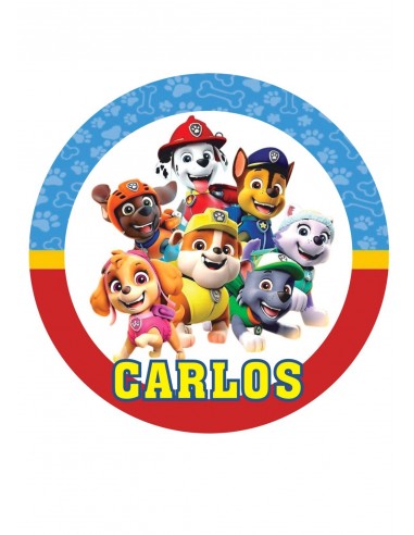Papel Comestible Patrulla Canina con Nombre