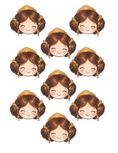 Papel Comestible Cabeza de Fallera para Galletas