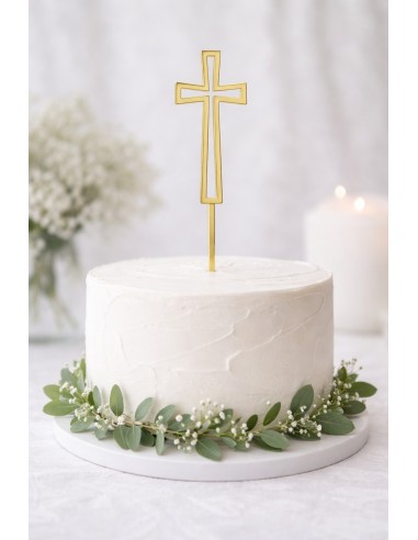 Topper Cruz Hueca Acrílica para Tartas