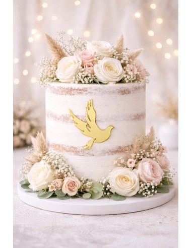 Paloma acrílica frontal para tartas