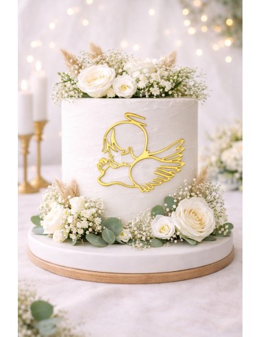 Ángel acrílico frontal para tartas