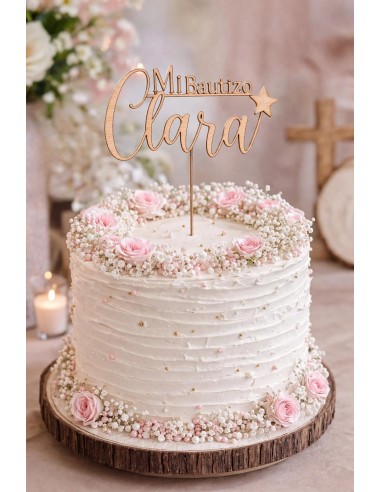 Topper tarta Mi Bautizo con nombre