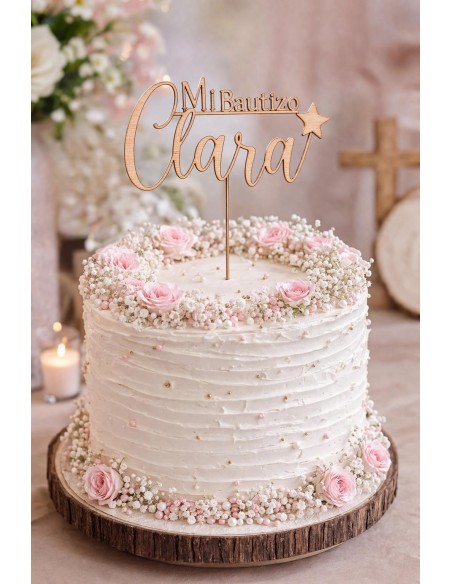 Topper tarta Mi Bautizo con nombre
