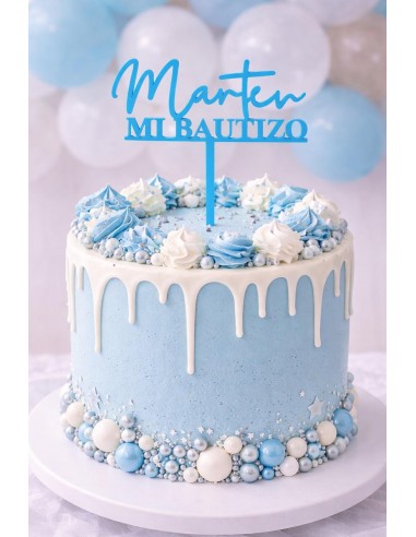 Topper tarta Nombre Mi Bautizo