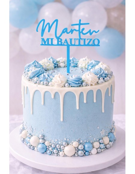 Topper tarta Nombre Mi Bautizo