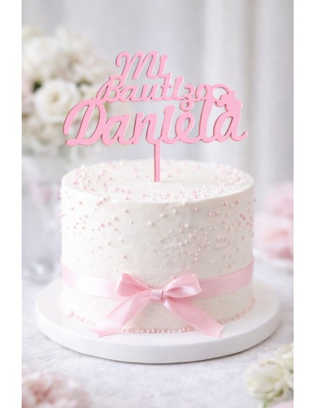 Topper para tarta Mi Bautizo personalizado