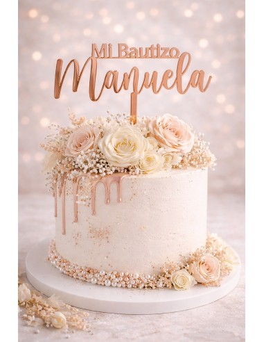 Topper tarta Mi Bautizo con nombre