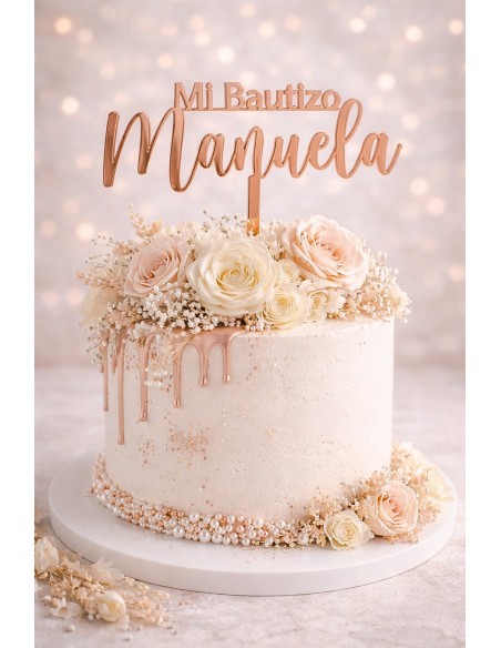 Topper tarta Mi Bautizo con nombre